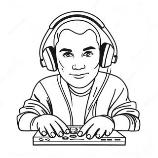 Cool Dj With Headphones Coloring Page 44403-35600