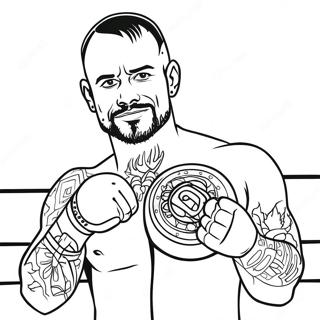 Cm Punk In The Ring Coloring Page 44413-35605