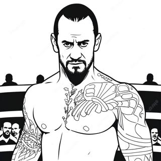 Cm Punk In The Ring Coloring Page 44413-35606