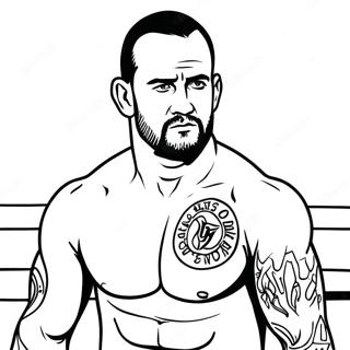 Cm Punk In The Ring Coloring Page 44413-35607