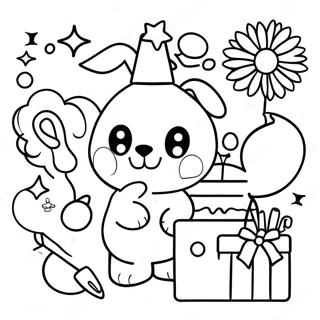 4th Birthday Celebration Coloring Page 44422-35611