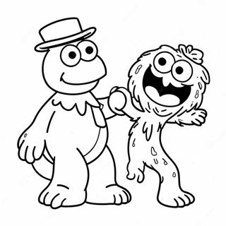 Grover With Cookie Monster Coloring Page 44433-35621