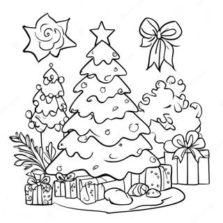 Country Christmas Tree Coloring Page 44442-35626