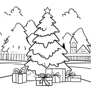 Country Christmas Tree Coloring Page 44442-35627