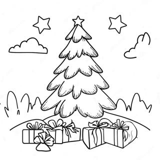 Country Christmas Tree Coloring Page 44442-35628