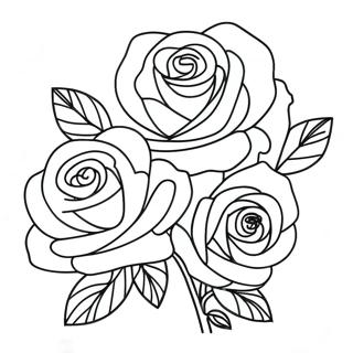 Roses Outline Coloring Pages