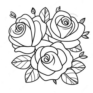 Roses Outline Coloring Page 44512-35686