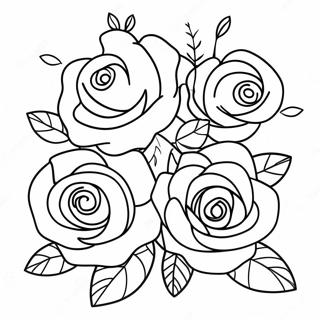 Roses Outline Coloring Page 44512-35688