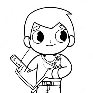 Scott Pilgrim With Katana Coloring Page 44563-35731