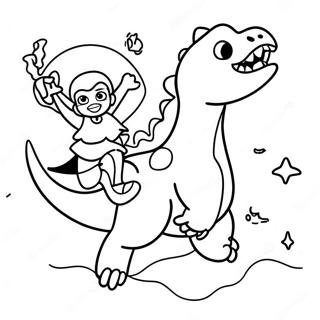 Moon Girl Flying With Devil Dinosaur Coloring Page 44663-35810