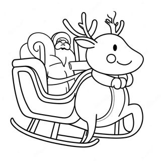 Santa Sleigh And Reindeer Coloring Page 44672-35814