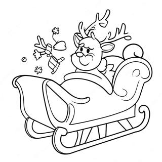 Santa Sleigh And Reindeer Coloring Page 44672-35815