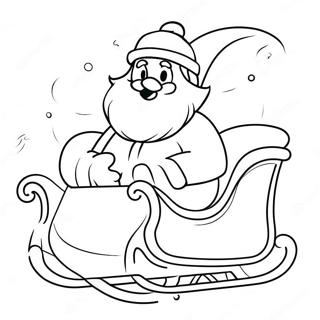 Festive Santa Claus In Sleigh Coloring Page 44673-35817