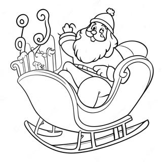 Festive Santa Claus In Sleigh Coloring Page 44673-35818