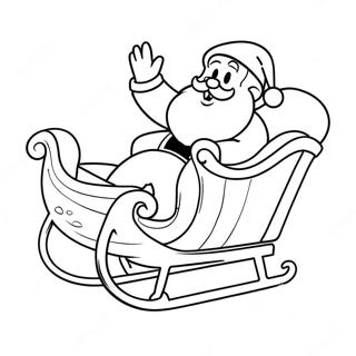 Festive Santa Claus In Sleigh Coloring Page 44673-35819