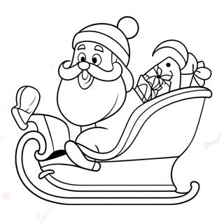 Festive Santa Claus In Sleigh Coloring Page 44673-35820