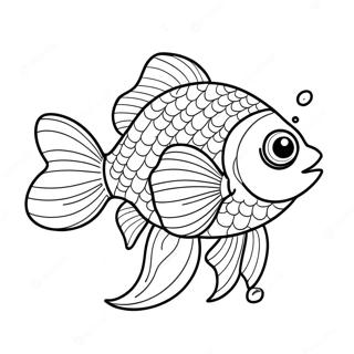 Happy Goldfish Swimming Coloring Page 44703-35841