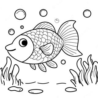 Happy Goldfish Swimming Coloring Page 44703-35842