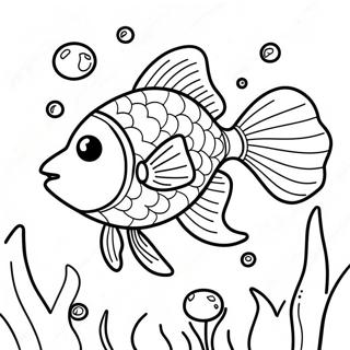 Happy Goldfish Swimming Coloring Page 44703-35843