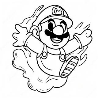 Fire Mario Jumping High Coloring Page 44723-35860