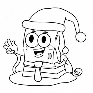 Spongebob With Santa Hat Coloring Page 44803-35919