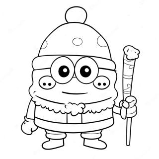 Spongebob With Santa Hat Coloring Page 44803-35920