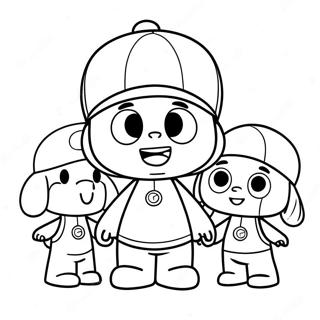 Pocoyo And Friends Happy Adventure Coloring Page 4482-3755