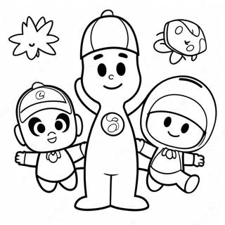 Pocoyo And Friends Happy Adventure Coloring Page 4482-3756