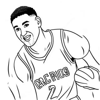 Klay Thompson Basketball Action Coloring Page 44832-35942