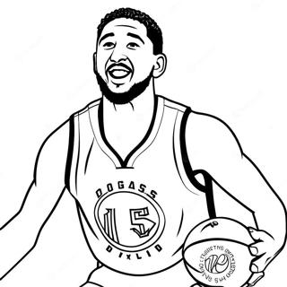 Klay Thompson Basketball Action Coloring Page 44832-35943