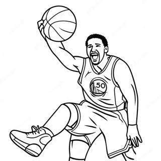 Klay Thompson Basketball Action Coloring Page 44832-35944