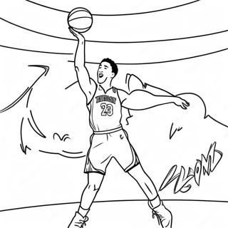 Klay Thompson Three Point Shot Coloring Page 44833-35945