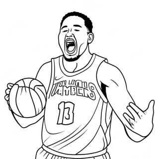 Klay Thompson Three Point Shot Coloring Page 44833-35947