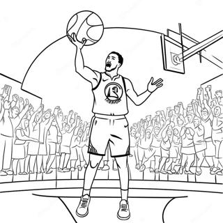 Klay Thompson Three Point Shot Coloring Page 44833-35948