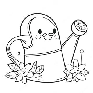 Cute Watering Can With Flowers Coloring Page 44843-35956