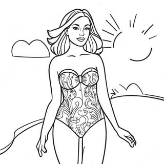 Swimsuit Coloring Pages