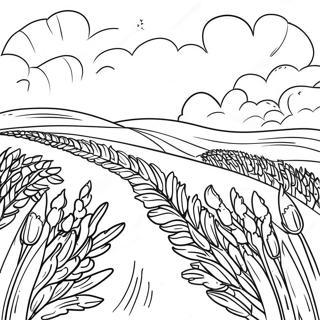 Golden Wheat Field Coloring Page 44863-35972