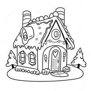 Festive Gingerbread House Coloring Page 44873-35977