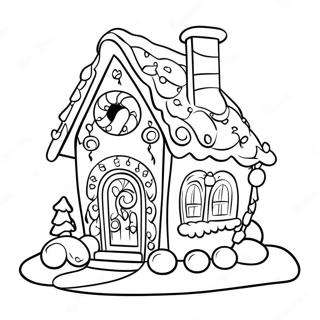 Festive Gingerbread House Coloring Page 44873-35978