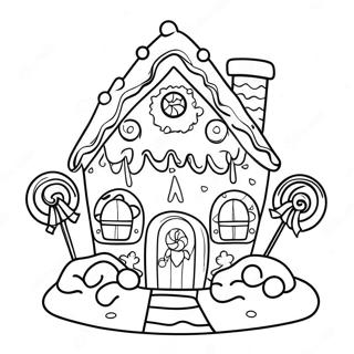 Festive Gingerbread House Coloring Page 44873-35979