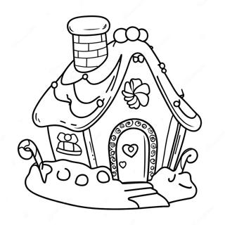 Festive Gingerbread House Coloring Page 44873-35980