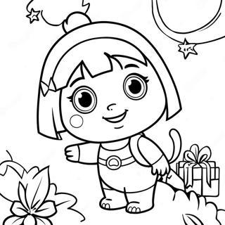 Dora Christmas Coloring Page 44892-35986