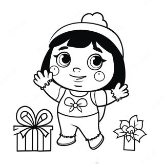 Dora Christmas Coloring Page 44892-35987