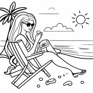 Barbie Beach Coloring Pages