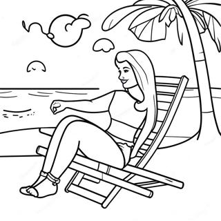 Barbie Beach Scene Coloring Page 44932-36019