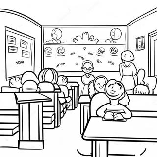 Back To School 3rd Grade Classroom Coloring Page 44982-36063