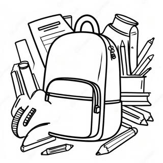 Colorful Back To School Supplies Coloring Page 44983-36067