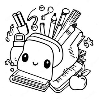 Colorful Back To School Supplies Coloring Page 44983-36068