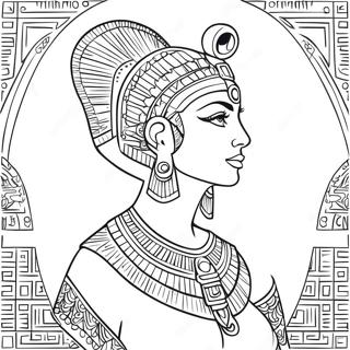 Elegant Cleopatra With Crown Coloring Page 44993-36070