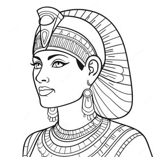 Elegant Cleopatra With Crown Coloring Page 44993-36071